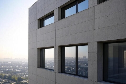 Bâtiment en béton qui a été diagnostiqué avec un scléromètre béton