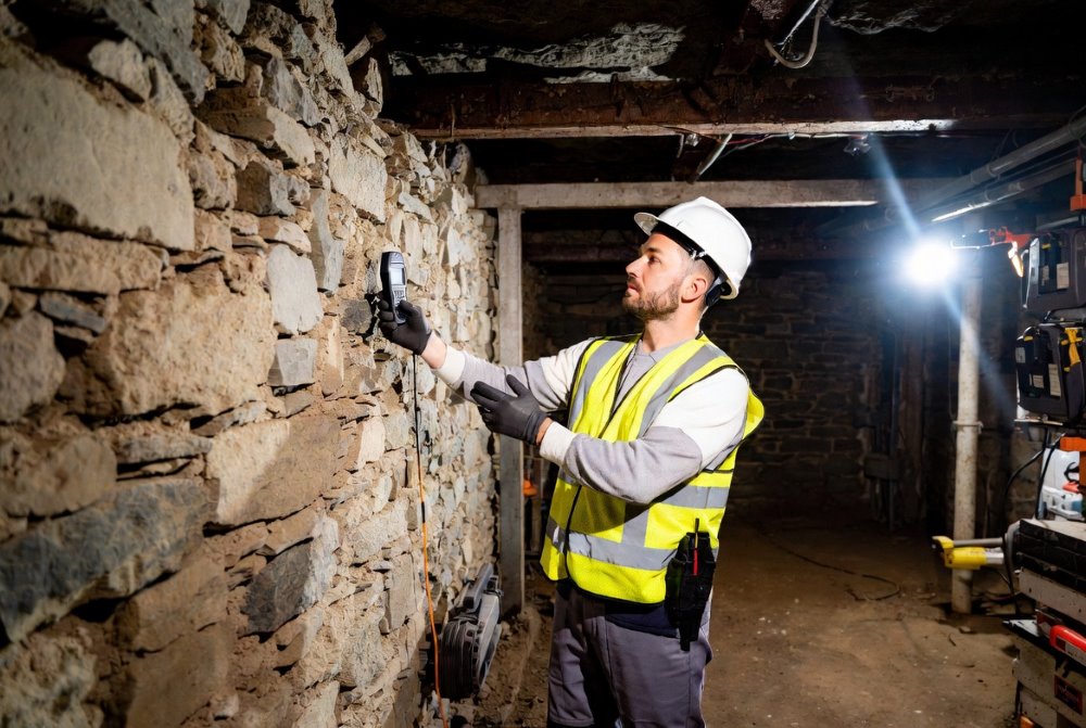 Diagnostic de cave : inspection technique par expert pour humidité et structure dans un sous-sol ancien