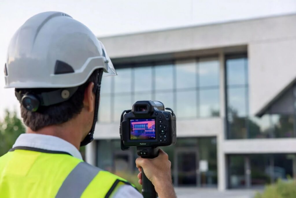 Étude thermique d’un bâtiment avec caméra thermique infrarouge par un ingénieur thermicien