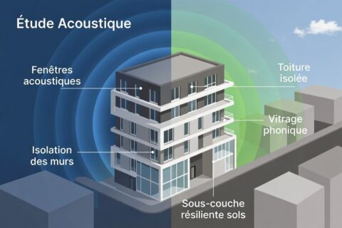 Étude acoustique bâtiment : isolation murs, fenêtres, toiture et sols pour un confort sonore optimal